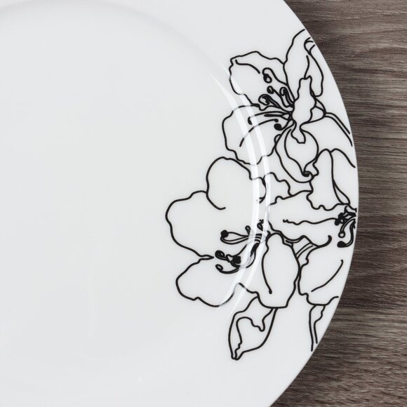 Salad Plates Forma Black Collection By Ciroa  - Set of Two - Replacement Plates - Picture 5 of 6